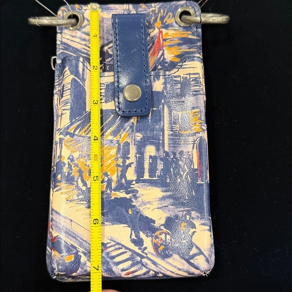 Patricia Nash Artistic Blue Leather Phone Holster